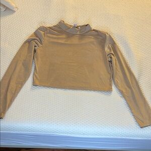 Nicki Minaj Tan Long Sleeve Crop Top